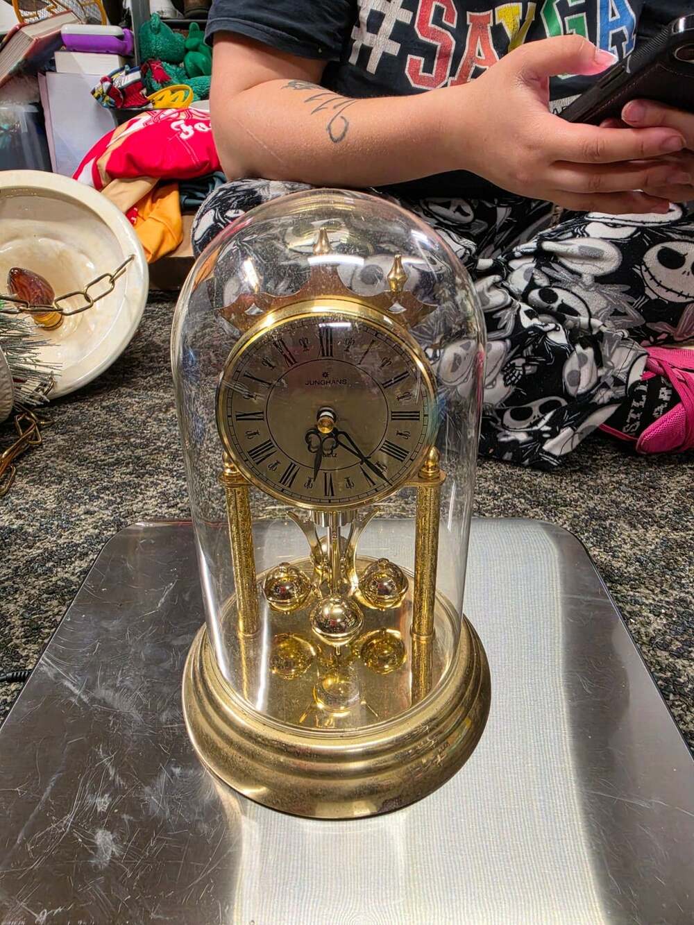 Junghans Quartz Glass Dome Anniversary Clock